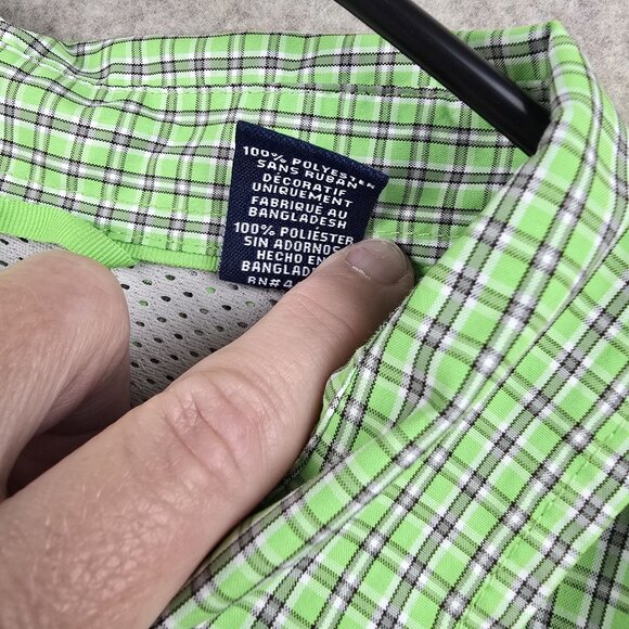 Chaps Mens Green Plaid Short Sleeve Button-Down Shirt XL Polyester - Picture 5 of 9